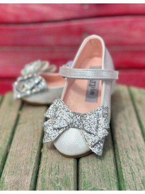 Surpie Shoes Kız Çocuk Ortopedik Pullu Fiyonk Detaylı Babet, Çocuk Ortopedik Babet