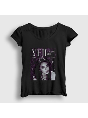 Presmono Kadın Siyah Hwang Yeji K Pop Itzy T-Shirt