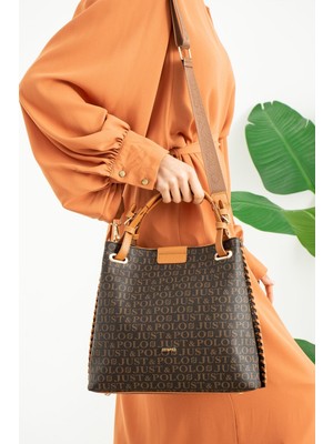 Just Polo Şık ve Kaliteli Kadın El ve Omuz Çantası JPM2180 Kahvetaba