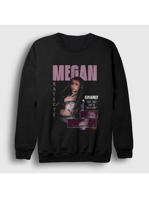 Presmono Unisex Siyah Megan K Pop Katseye Sweatshirt