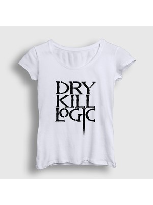 Presmono Kadın Beyaz Logo Dry Kill Logic T-Shirt