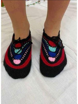 Farmlove El Örgüsü Patik-Kırmızı Çizgili