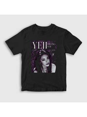 Presmono Unisex Çocuk Siyah Hwang Yeji K Pop Itzy T-Shirt