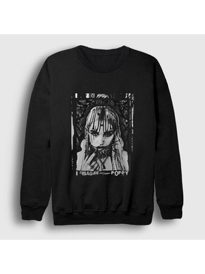 Presmono Unisex Siyah I Disagree Poppy Sweatshirt