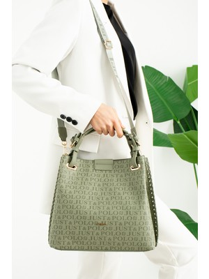 Just Polo Kadın Örgülü 3 Bölmeli Ayarlanabilir Uzun Askılı El ve Omuz Çantası
