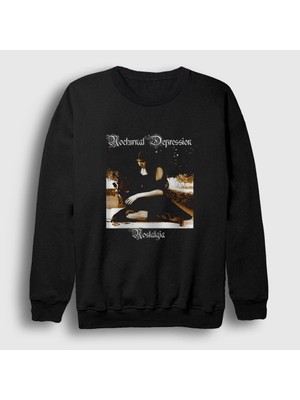 Presmono Unisex Siyah Nostalgia Nocturnal Depression Sweatshirt