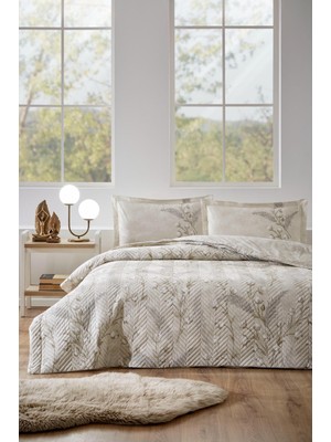 Özdilek Kapitoneli Çift Kişilik Dört Mevsim Nevresim Takımı Complete Set-Algodon Bej