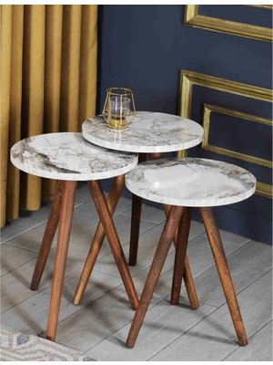 Reyo Ahşap Zigon Sehpa Efes