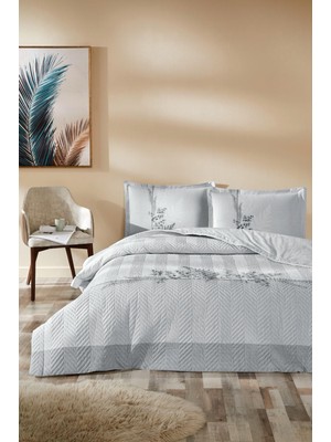 Özdilek Kapitoneli Çift Kişilik Dört Mevsim Nevresim Takımı Complete Set-Helecho Gri