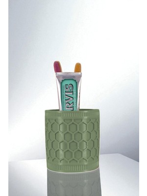 Evene Diş Fırçalığı Diş Fırçalık Diş Fırçası Standı Diş Fırçası Tutucu Yeşil Renk Model 81