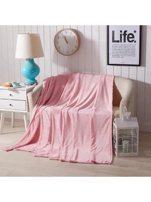 Wellsoft Battaniye,televizyon Battaniyesi, Peluş, Polar Battaniye, Çift Kişilik 220 * 230 Pembe