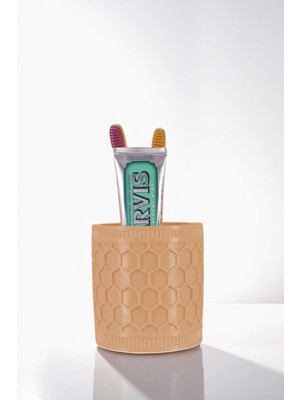 Evene Diş Fırçalığı Diş Fırçalık Diş Fırçası Standı Diş Fırçası Tutucu Bej Renk Model 81