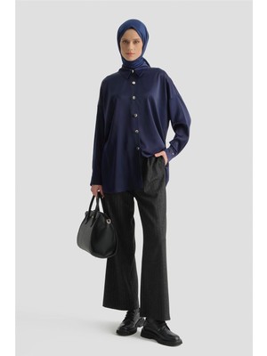 Armine Saten Tunik Lacivert