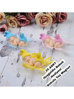 Gönül İşlerim Hoşgeldin Bebek Hediyesi Uyuyan Bebek Kokulutaş Magnet (25 ADET)