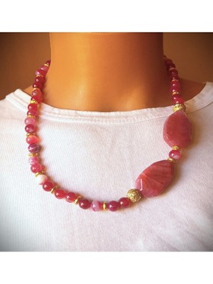 Asteria Elite Pembe Akik Kolye