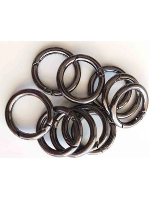 Orhan Çanta 10'lu 2.5 cm Siyah Renk Yaylı Halka Örgü Çanta