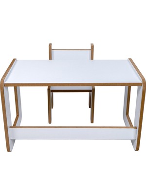 Çekmecesiz Tek Kişilik Çocuk Oyun, Aktivite ve Etkinlik Masası, Çalışma Masası, 1. Sınıf 18MM Mdf Beyaz Masa