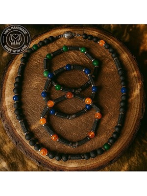 Asteria Elite Lav Taşı Akik Her Anlamlı Anınıza Özel Multi Kolye Bileklik Seti