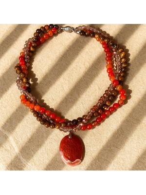 Asteria Elite Kaplan Gözü Akik Kristal Nazardan Korunma ve Cesaret Kolyesi