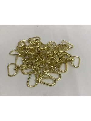 Orhan Çanta 25 Adet Gold Renk 2 cm Metal Makrome Anahtarlık Halkası Makrome Halka Sarı Anahtarlık Kancası
