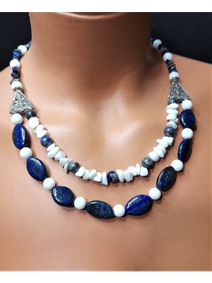 Asteria Elite 2 Sıralı Sodalit Kolye Bileklik Seti