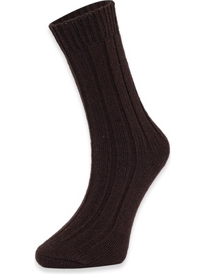 Tudors Erkek Desenli Örme Kahverengi Çorap