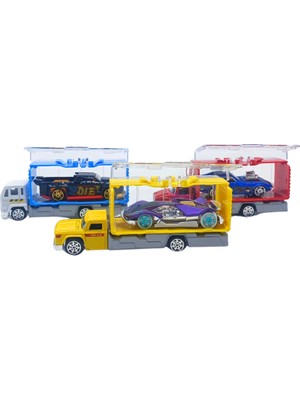 New Toy Araba Taşıyan Tır | 3'lü Metal Arabalı Oyuncak Kamyon Seti | 789-12