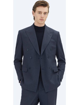 Kip Lacivert Mikro Modern Fit Yün Karışımlı Takım Elbise