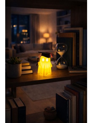 Novatech İnovasyon Mezun Olan Hayalet Figürü Pilli Mum Ile Kullanım Masa Üstü Dekoru Ev Dekorasyonu Hediye Alternatifi