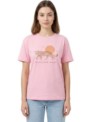 Baskı Enfield&co Kadın T-Shirt Kaplan Pembe
