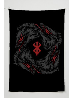 Charmbi Berserk Duvar Örtüsü – Çok Renkli Anime Temalı Kumaş Oda Dekoru Tapestry