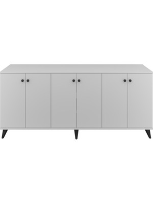 Dienni Simple Konsol 6 Raflı 6 Kapaklı 180X44X80 Beyaz