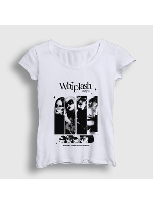 Presmono Kadın Beyaz Whiplash K Pop Aespa T-Shirt