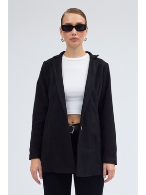 1Tarz Tasarım Yaka Kaşe Siyah Kaban