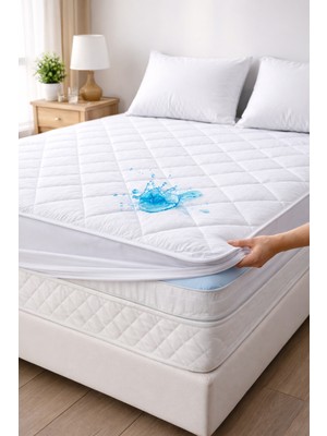 Lila Moon Çift Kişilik Fitted Full Kenar Sıvı Geçirmez % 100 Pamuklu Yatak Koruyucu Alez