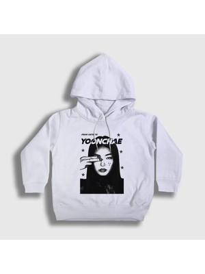 Presmono Unisex Çocuk Beyaz Yoonchae K Pop Katseye Kapüşonlu Sweatshirt