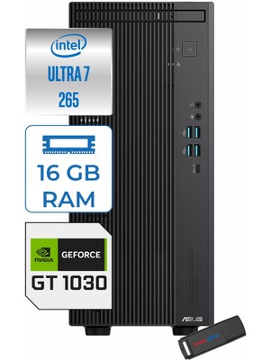 Asus Expertcenter B900MF Intel® Core™ Ultra 7 265 5.3ghz Aı 16GB Ddr5 1tb SSD 4GB/GT1030  WIN11HOME Mini Tower Masaüstü Bilgisayar B900MF007265001021H03+ZETTAUSBBELLEK