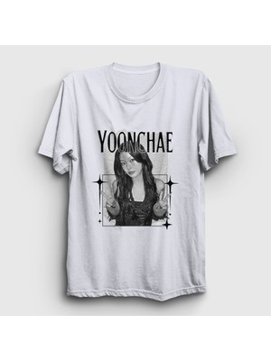 Presmono Unisex Beyaz Yoonchae V2 K Pop Katseye T-Shirt