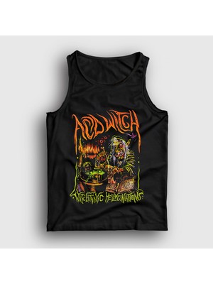 Presmono Unisex Siyah Witchtanic Hellucinations Acid Witch Atlet