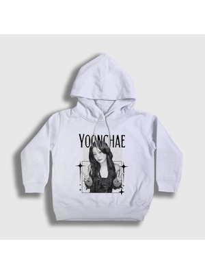 Presmono Unisex Çocuk Beyaz Yoonchae V2 K Pop Katseye Kapüşonlu Sweatshirt