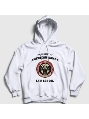 Presmono Unisex Beyaz University Of American Samoa Better Call Saul Kapüşonlu Sweatshirt