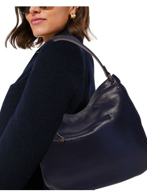 Atelier Terra Marea Espırıon Lacivert | Hakiki Deri Kadın Tote ve Ince Askılı Omuz Çantası