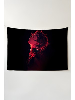 Charmbi Demon Slayer Duvar Örtüsü – Çok Renkli Anime Temalı Kumaş Oda Dekoru Tapestry