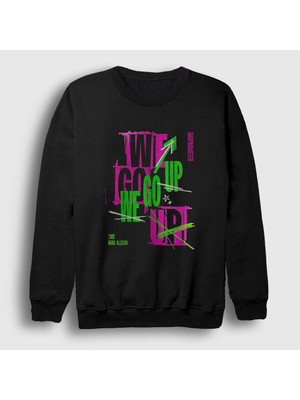 Presmono Unisex Siyah We Go Up K Pop Babymonster Sweatshirt