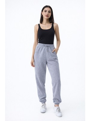 POLYMOOD Kadın Kışlık İçi Polar Compact Penye Kalın Şardonlu 3 Iplik Jogger Eşofman Altı