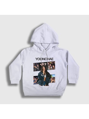 Presmono Unisex Çocuk Beyaz Yoonchae V3 K Pop Katseye Kapüşonlu Sweatshirt