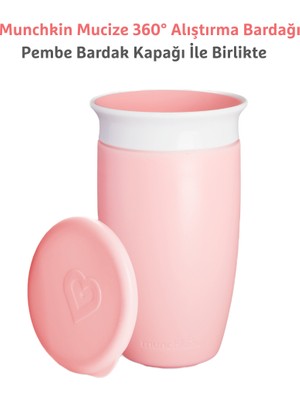 Munchkin Mucize 360° Alıştırma Bardağı, 12AY+, 296ML Pembe Bardak Kapağı Ile Birlikte