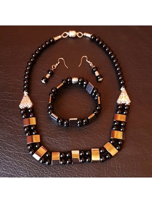 Asteria Elite Oniks Hematit Güç, Cesaret ve Denge Takı Seti