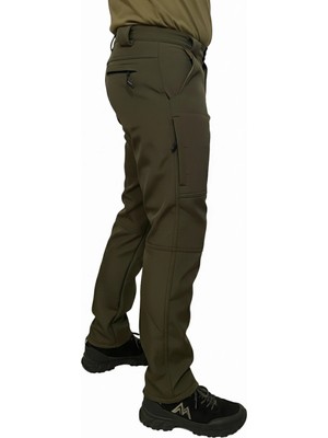 Mysia Outdoor Koyu Haki Soft Shell Pantolon Içi Polarlı