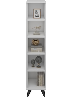 Dienni Simple Kitaplık 4 Raflı 30X30X144 Beyaz